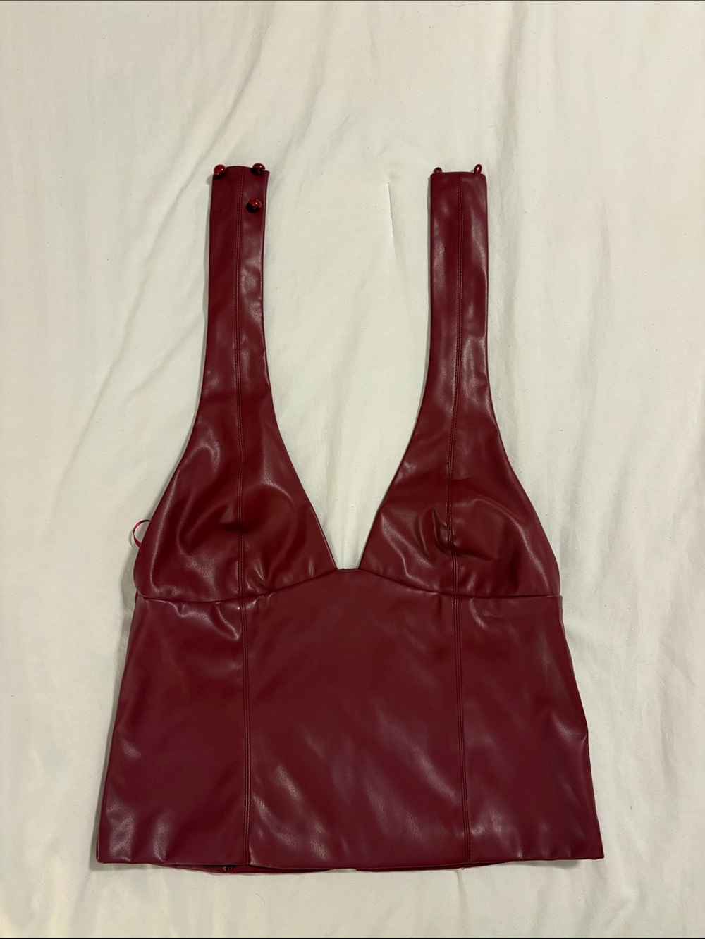 Edikted Stylish Deep Wine Faux Leather Tank Bag.